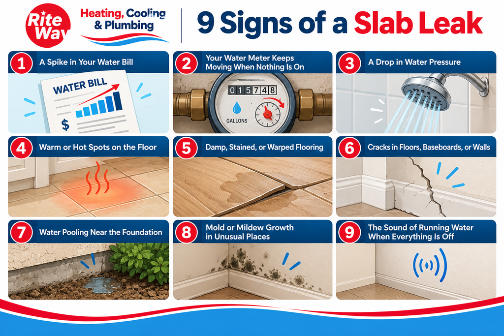 Signs of Slab Leak Rite Way