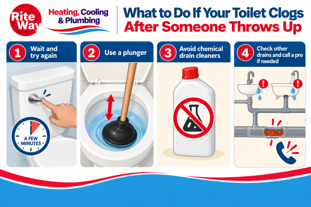 What to Do If Your Toilet Clogs After Someone Throws Up Rtie Way