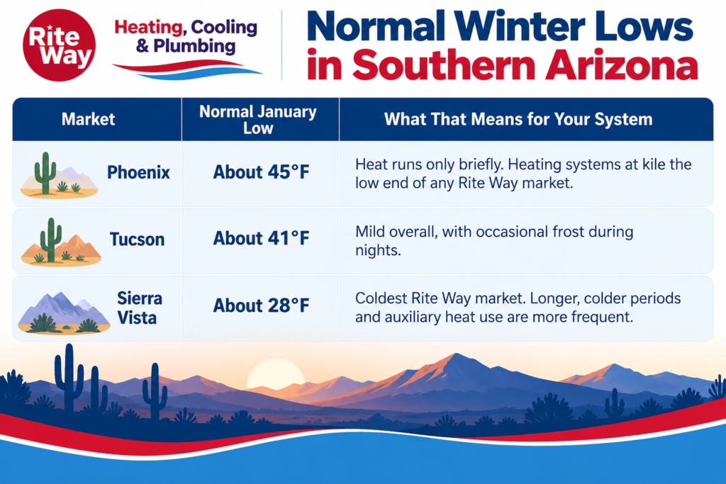 Winter Lows Southern Arizona Rite Way